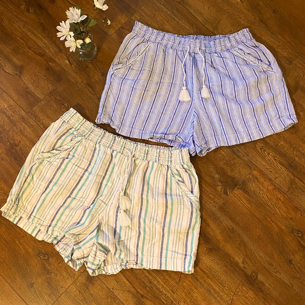 Striped linen shorts bundle